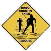 Image of cross country skier crossing sign